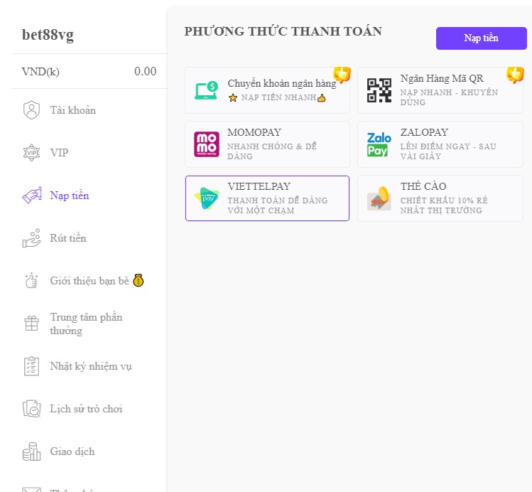 Lựa chọn phương thức rút tiền Bet88 mà mình mong muốn