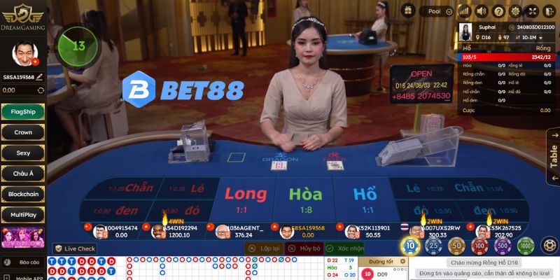 Long Hổ tranh tài người chơi nhận thưởng tại DG casino